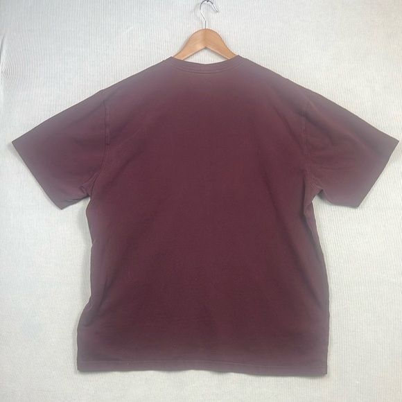 Carhartt Mens XL Original Fit Tee T-Shirt Crewneck Burgundy Heavyweight Workwear - Picture 9 of 9